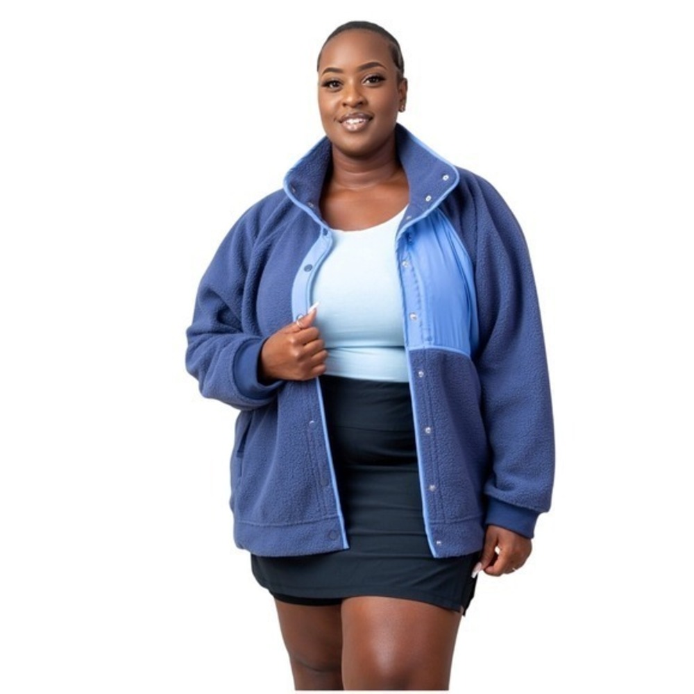 NWT Alder Women's Go Far Fleece 2.0 Moonlit Ocean Blue Snap Up Jacket 5X/6X